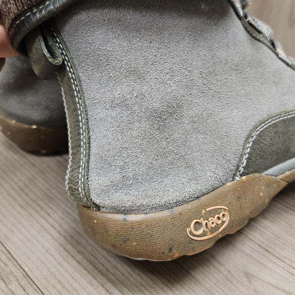 Chaco Barbary Castle Rock Chukka Boots Leather Women's Size 11 Gray Olive Green - Picture 9 of 13